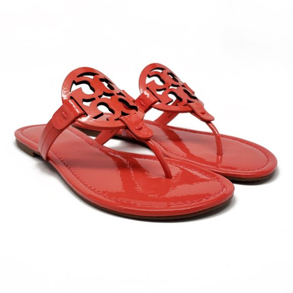 Tory Burch Miller Patent Leather Sandals in Red - Picture 6 of 10